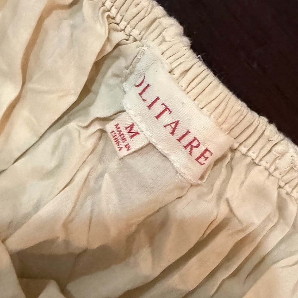 Solitaire Ivory Smocked Waist Tiered Eyelet Maxi Dress M - Picture 4 of 4